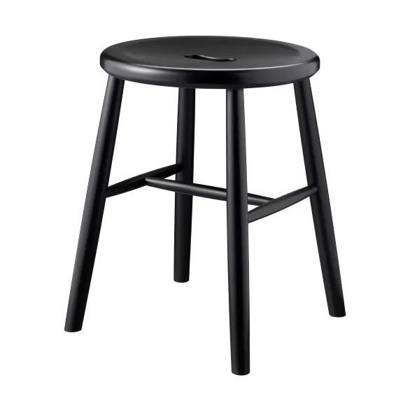 J27 stool, Beech black painted FDB Møbler