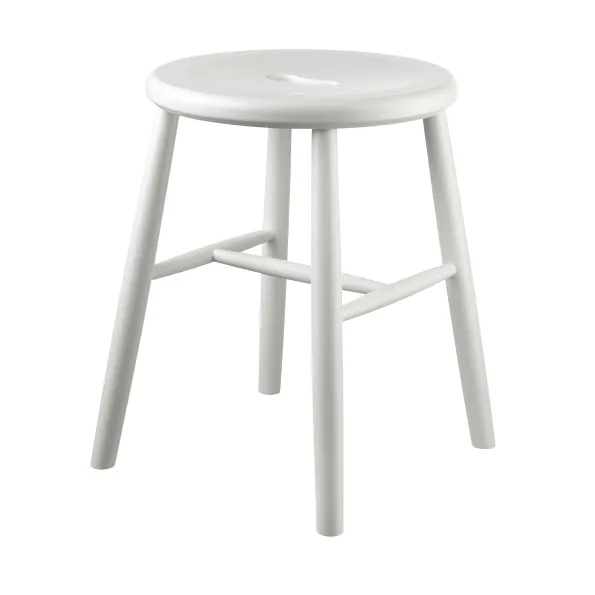 J27 stool, Beech white painted FDB Møbler