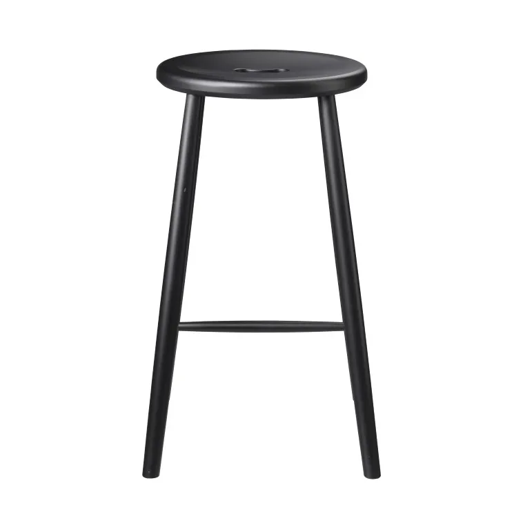 J27C Counter bar stool, Beech black painted FDB Møbler
