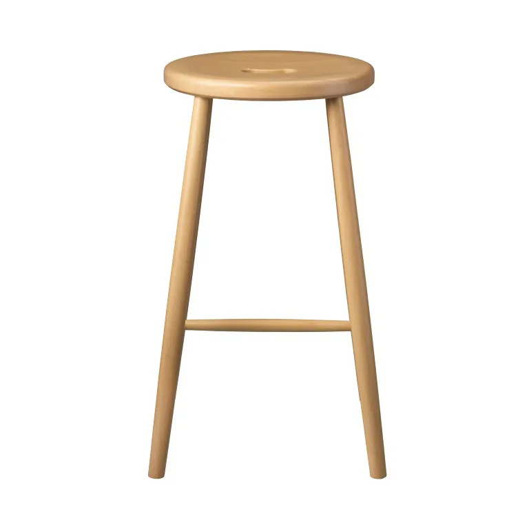 J27C Counter bar stool, Beech nature lacquered FDB Møbler