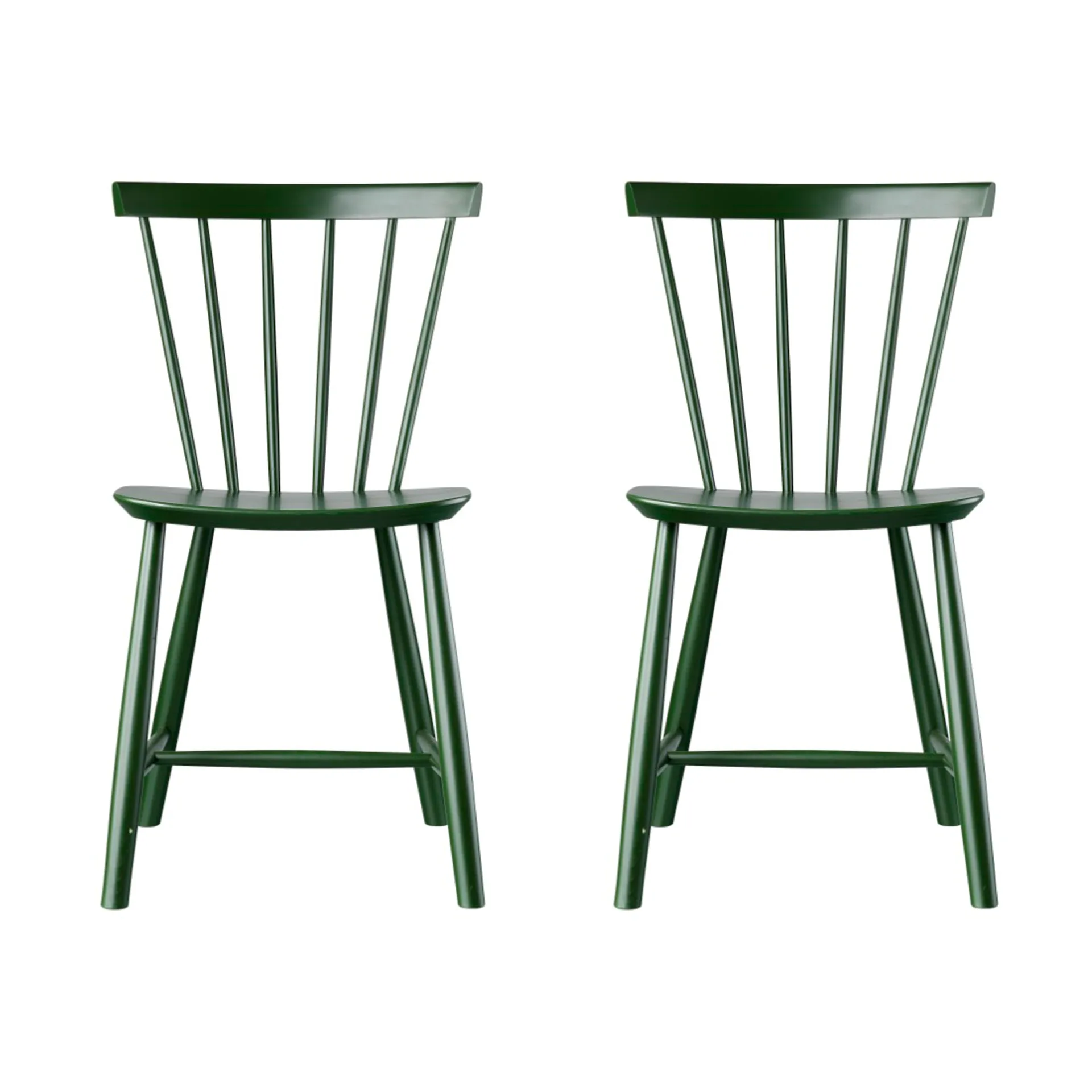 J46 chair, Beech bottle green painted, 2-pack,  FDB Møbler