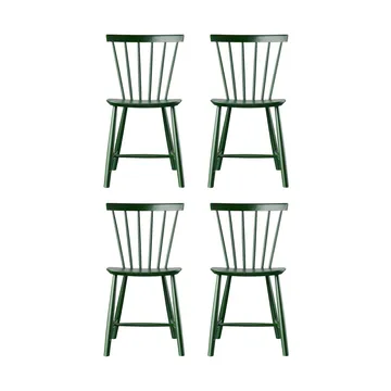 J46 chair, Beech bottle green painted, 4-pack - FDB Møbler