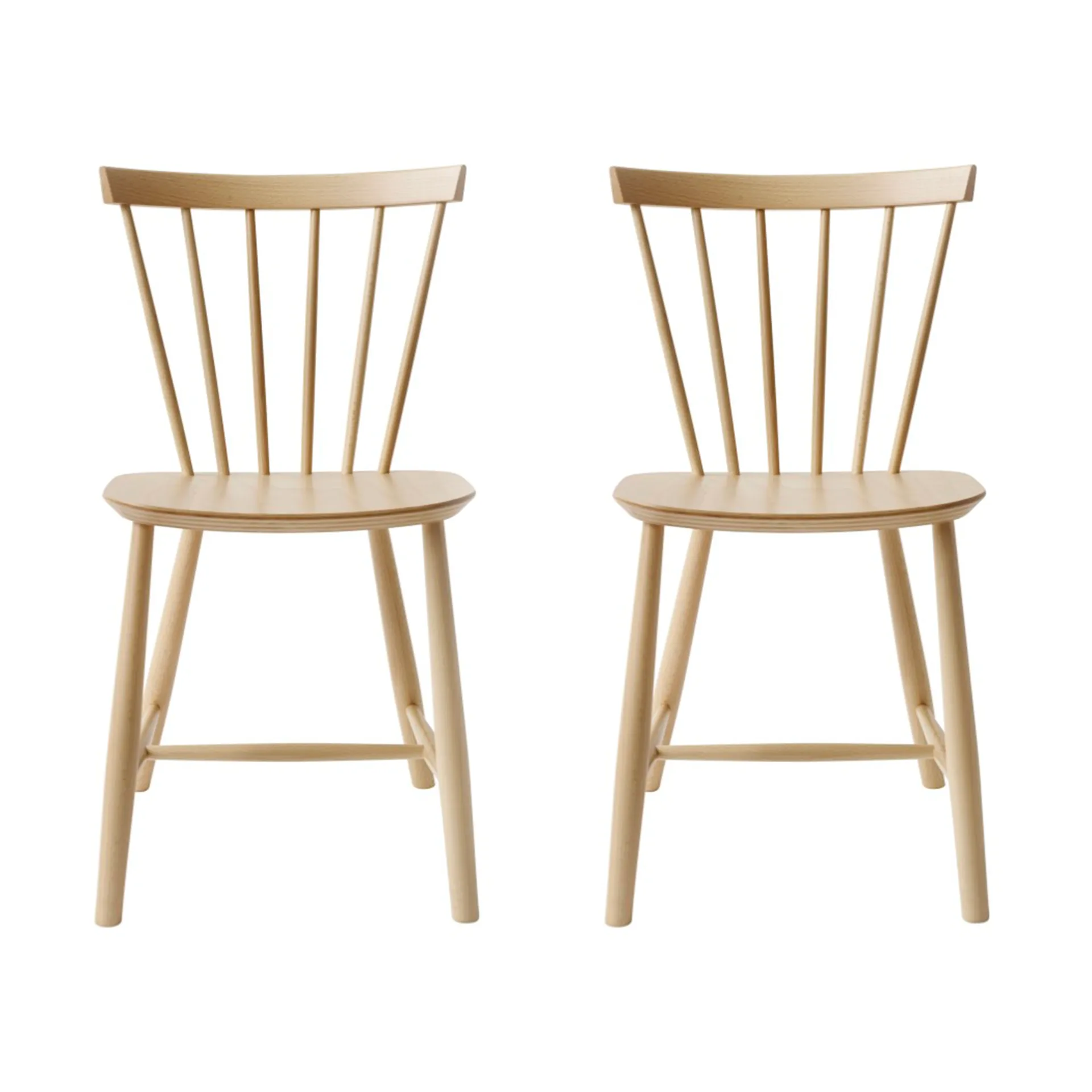 J46 chair, Beech natural lacquered, 2-pack,  FDB Møbler