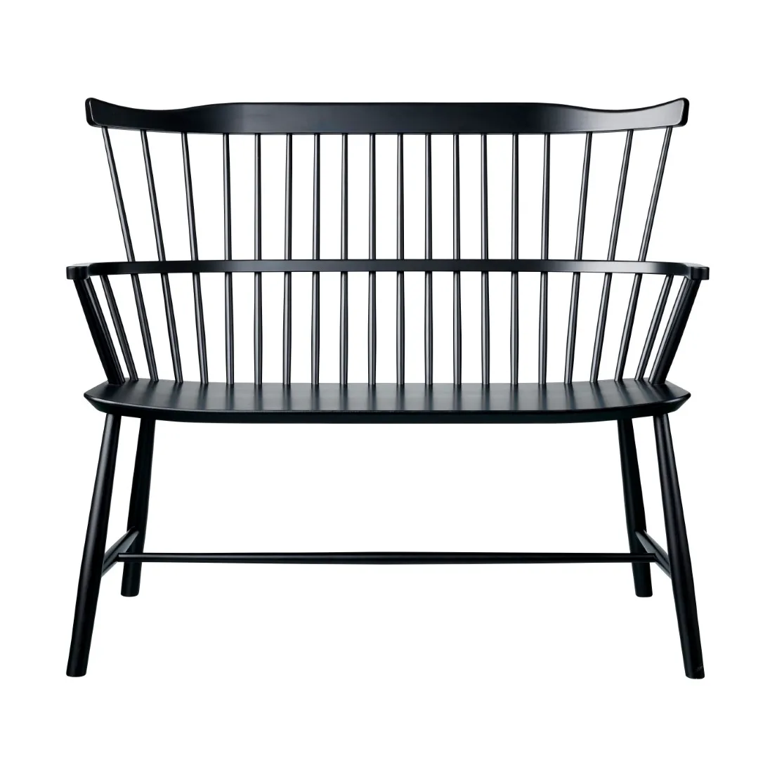 J52D bench, Beech black painted FDB Møbler