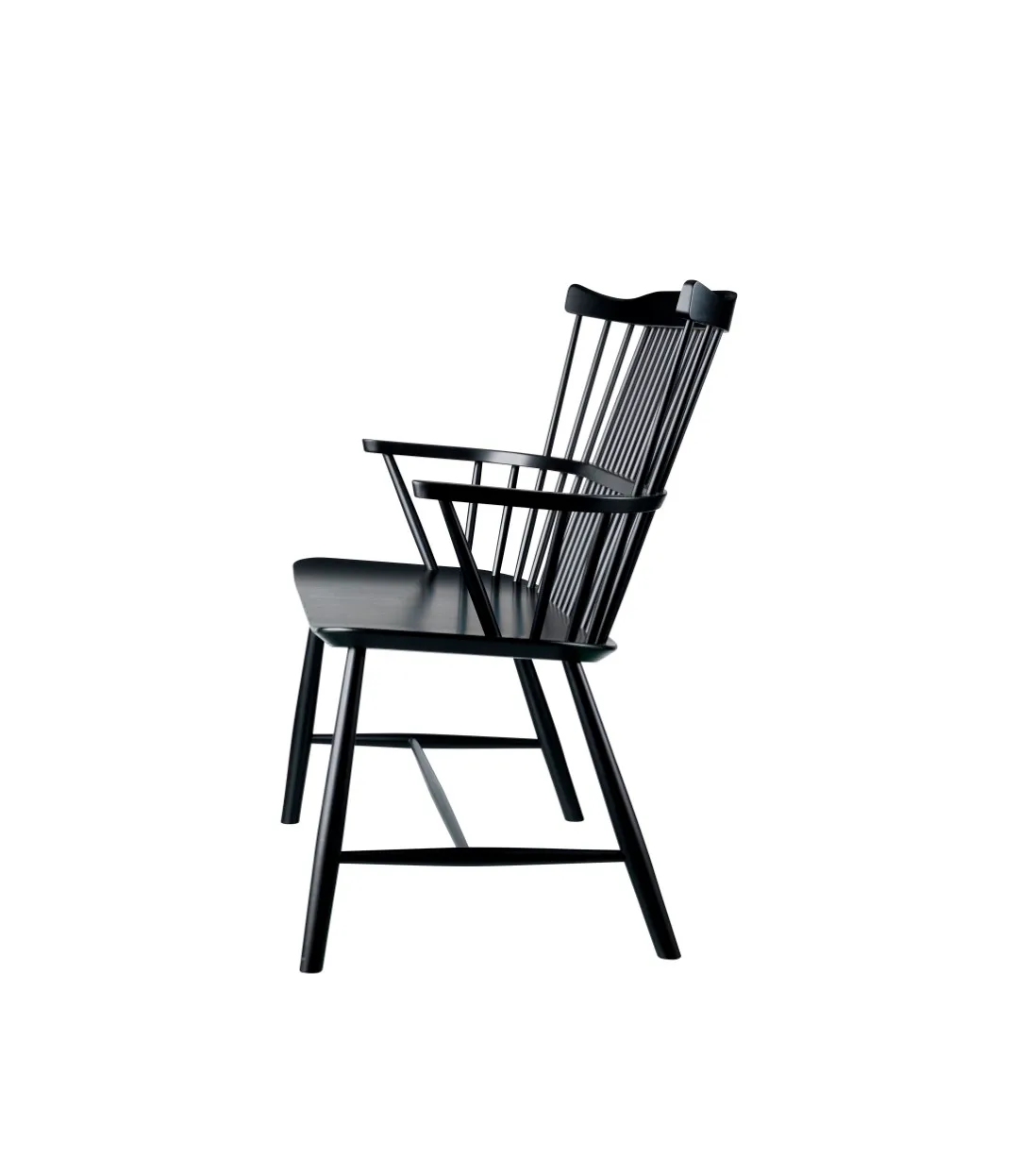 J52D bench, Beech black painted FDB Møbler