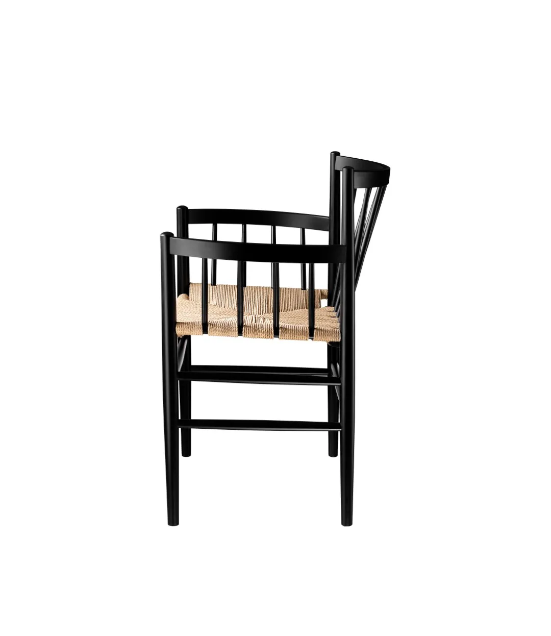 J81 chair with arms, Nature-beech black painted FDB Møbler