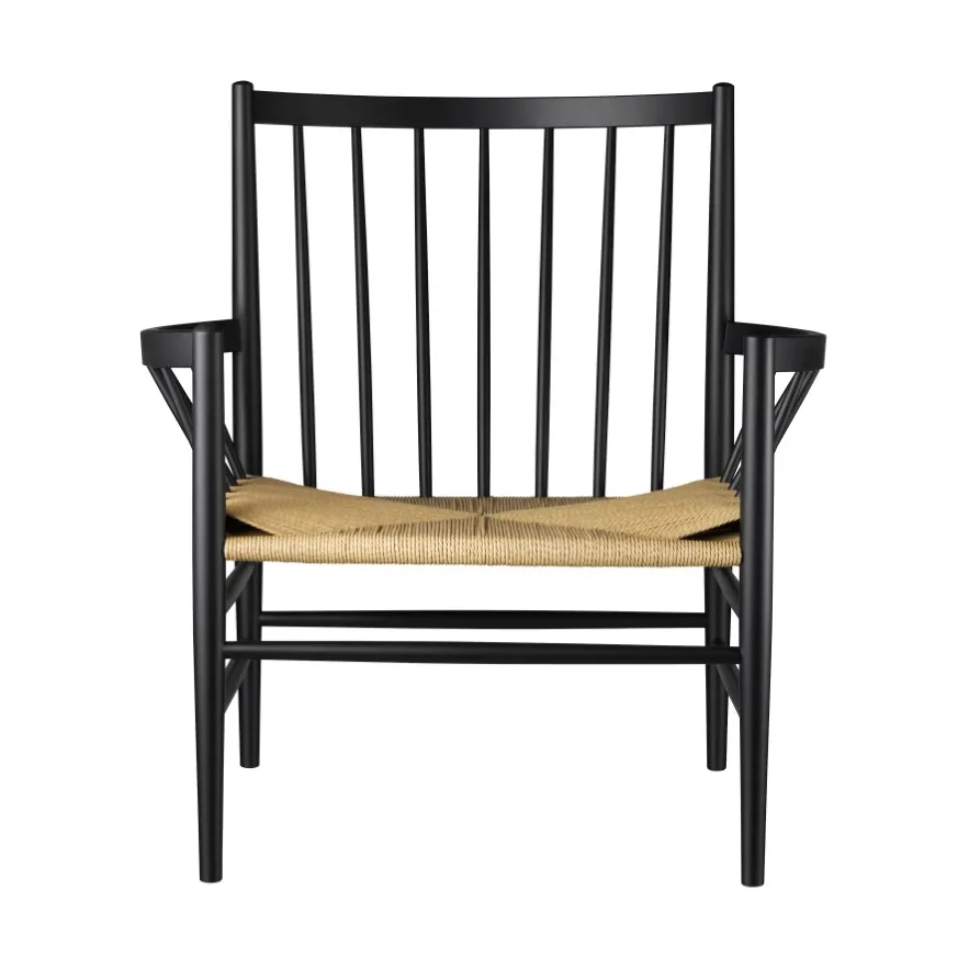 J82 armchair, Beech black painted-nature FDB Møbler