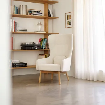 L35 Gesja Wing Chair armchair - Beige-lacquered oak - FDB Møbler
