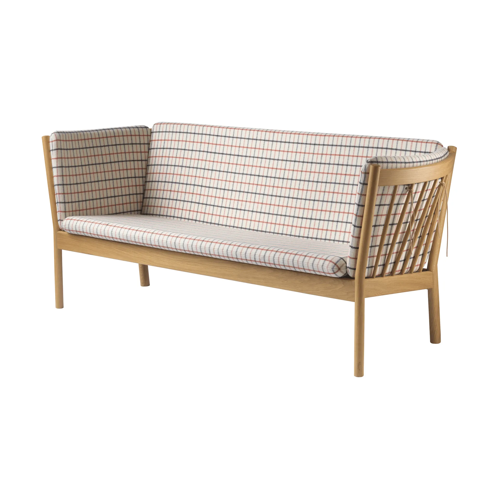 L45 MK154 sofa, Lacquered oak–beige fabric FDB Møbler
