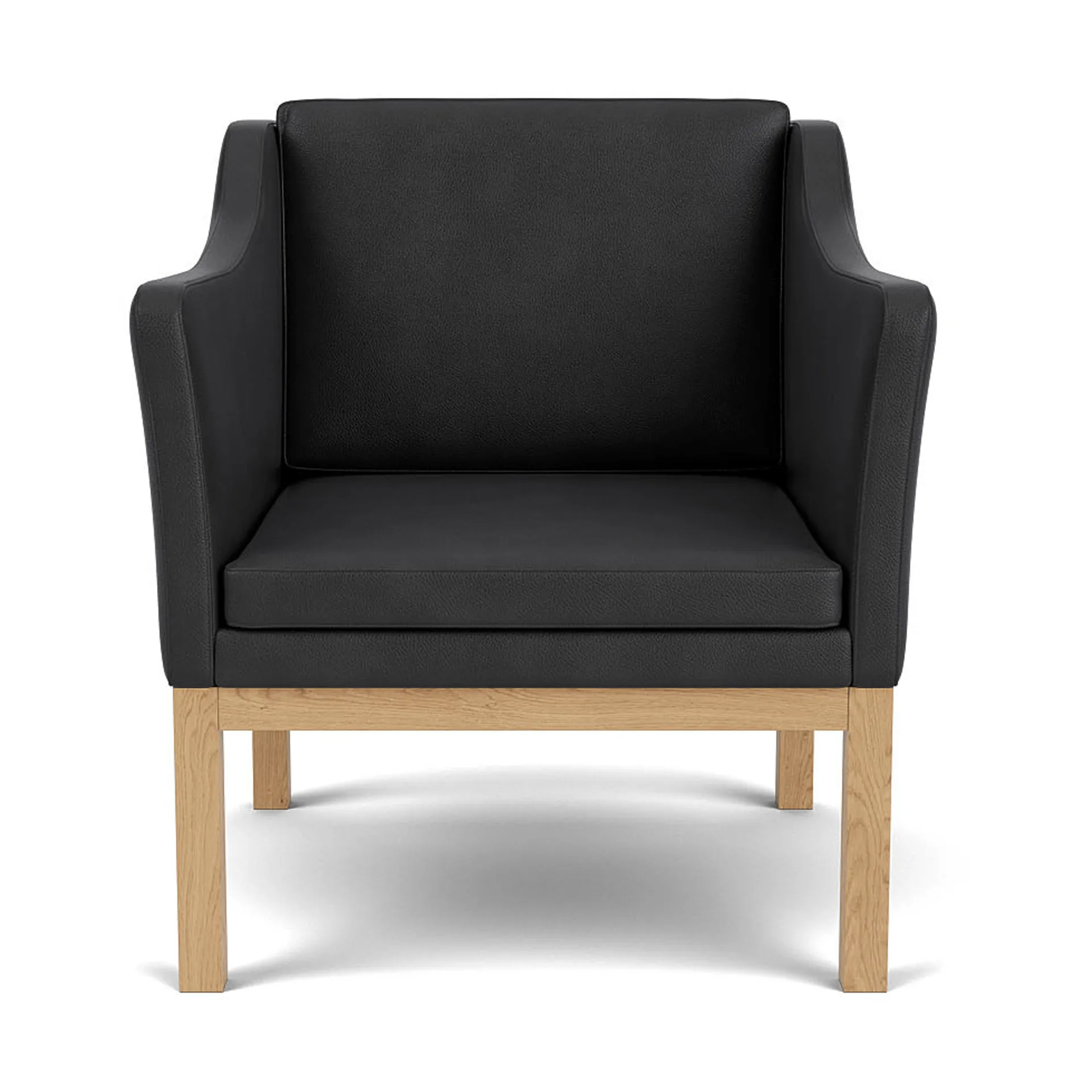 L46 MK155 armchair, Lacquered oak-leather black FDB Møbler