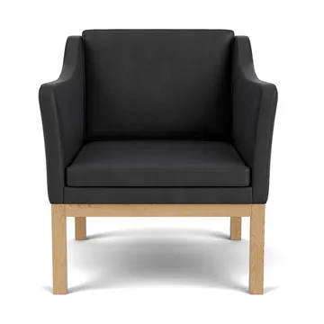L46 MK155 armchair - Lacquered oak-leather black - FDB Møbler