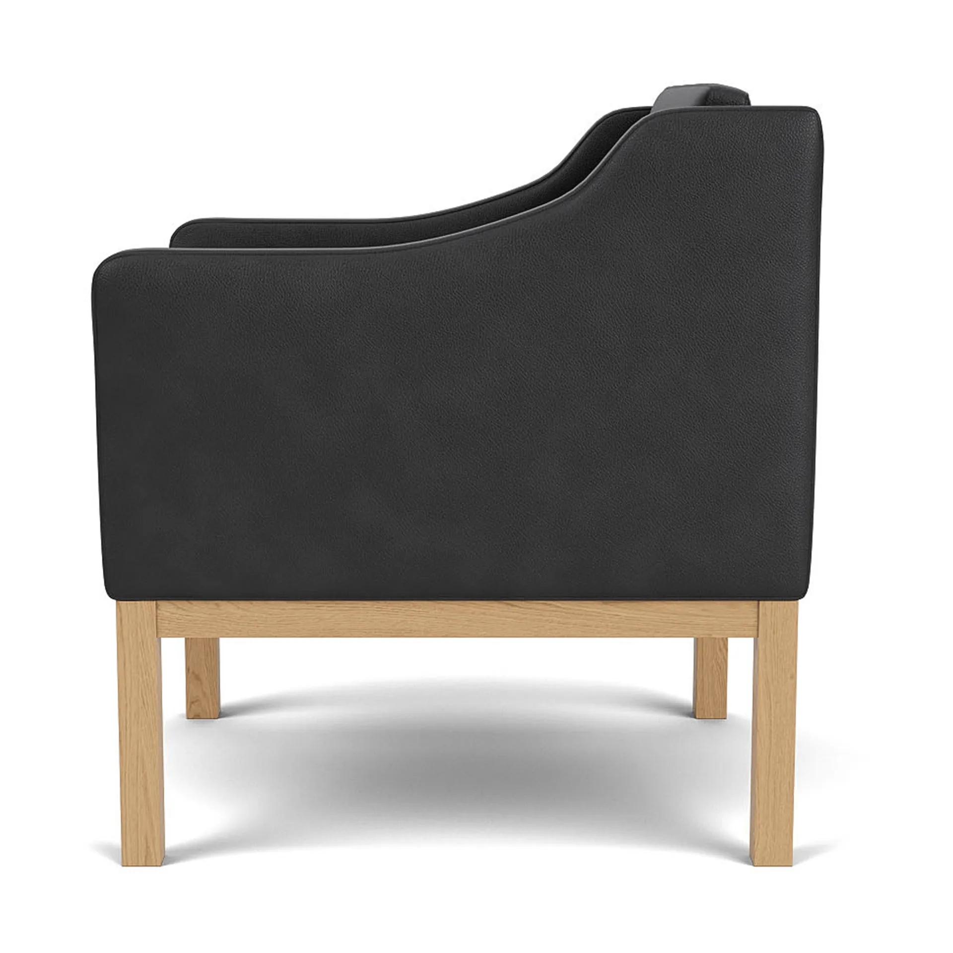 L46 MK155 armchair, Lacquered oak-leather black FDB Møbler