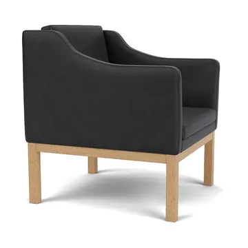 L46 MK155 armchair - Lacquered oak-leather black - FDB Møbler