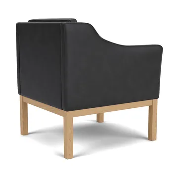 L46 MK155 armchair - Lacquered oak-leather black - FDB Møbler