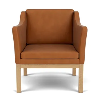 L46 MK155 armchair - Lacquered oak-leather cognac - FDB Møbler