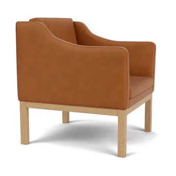 L46 MK155 armchair - Lacquered oak-leather cognac - FDB Møbler