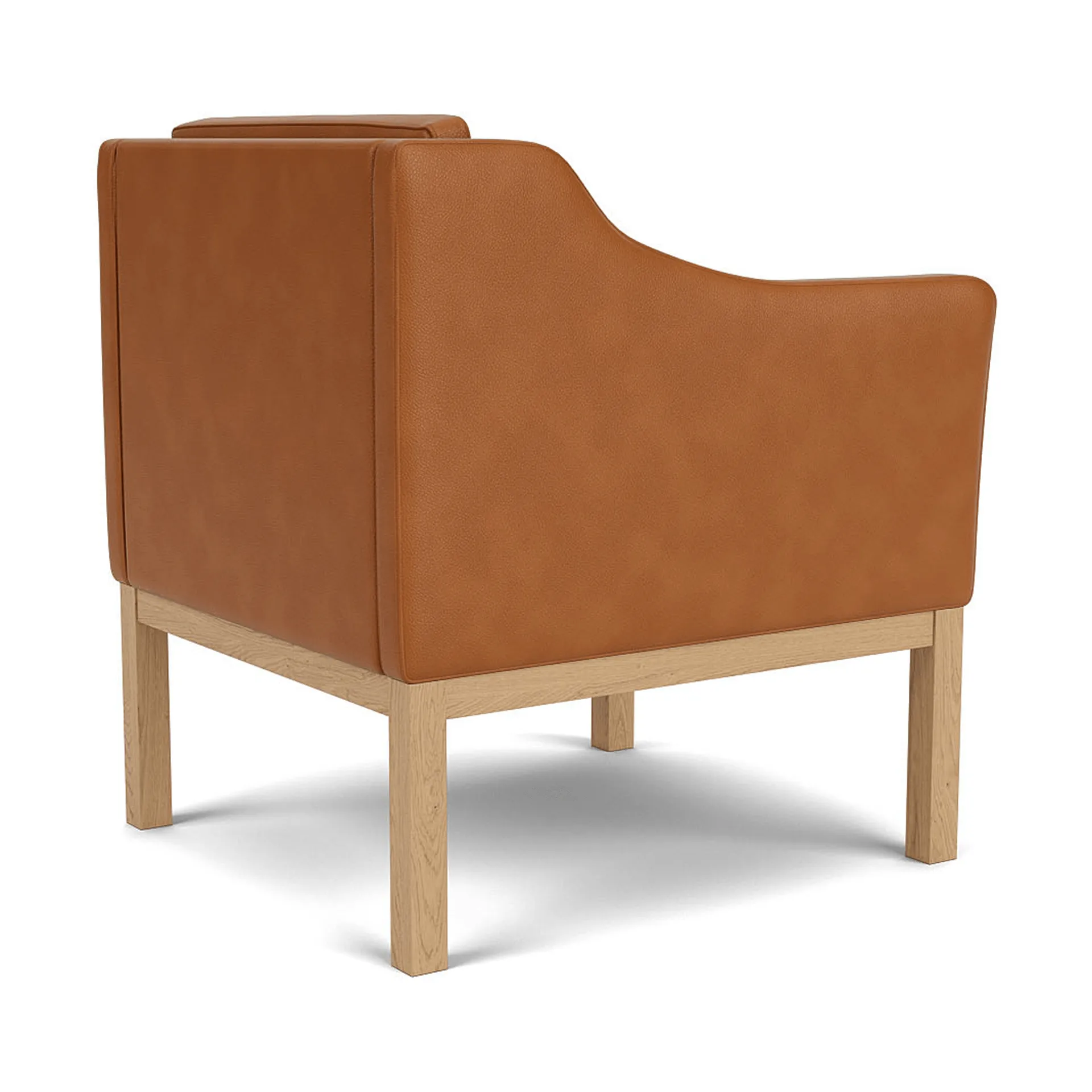 L46 MK155 armchair, Lacquered oak-leather cognac FDB Møbler