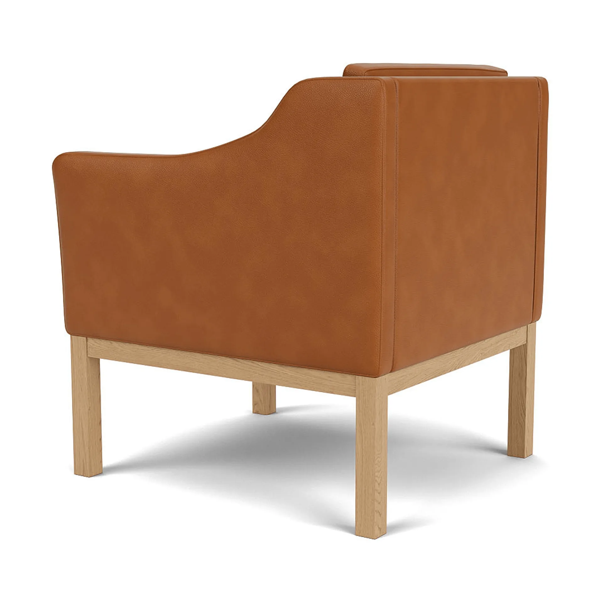 L46 MK155 armchair, Lacquered oak-leather cognac FDB Møbler