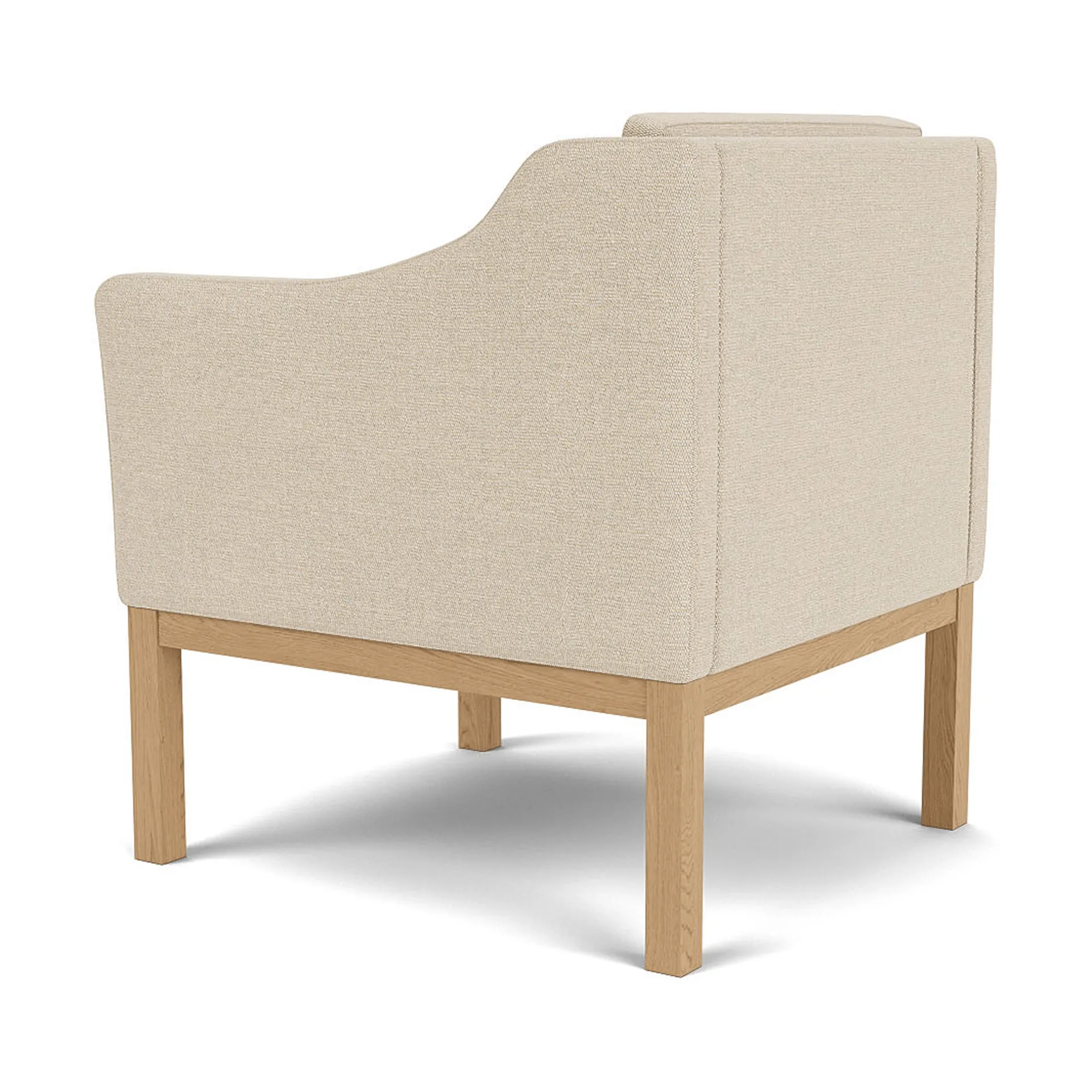 L46 MK155 armchair, Lacquered oak–beige fabric FDB Møbler
