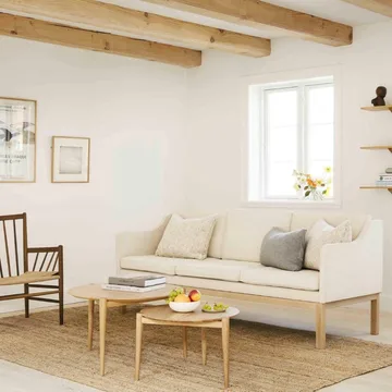 MK46 Mogens Koch 3-seater sofa - Lacquered oak-beige 90 - FDB Møbler