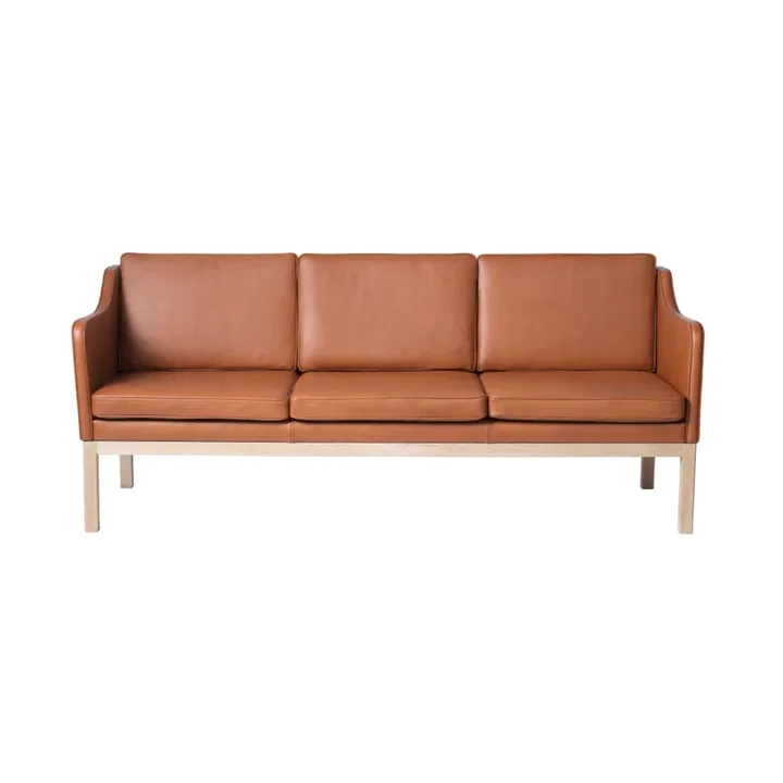 MK46 Mogens Koch 3-seater sofa - Lacquered oak-cognac leather - FDB Møbler