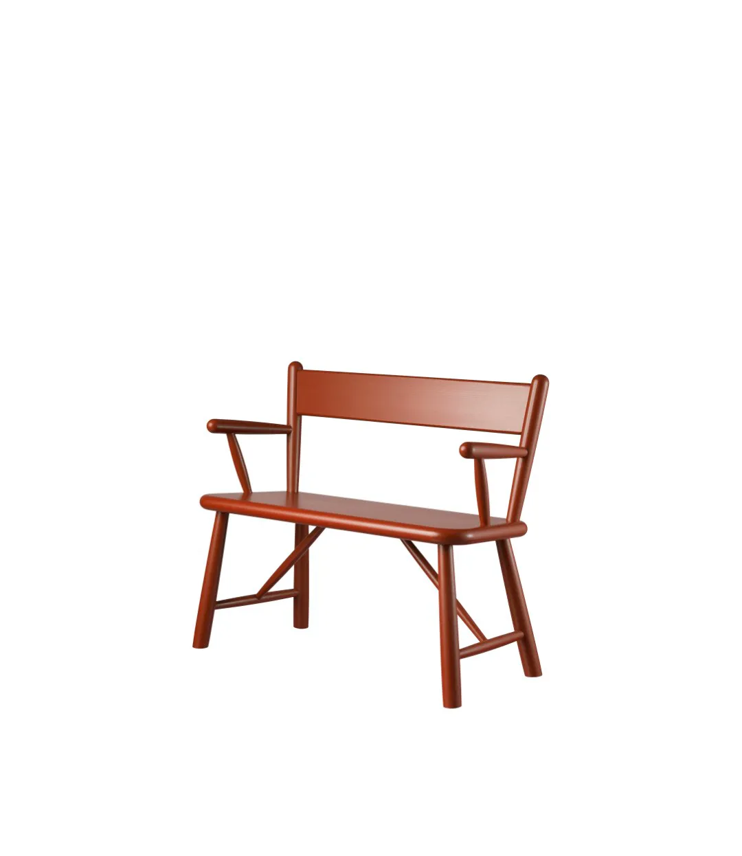 P11 children's bench, Beech red painted FDB Møbler