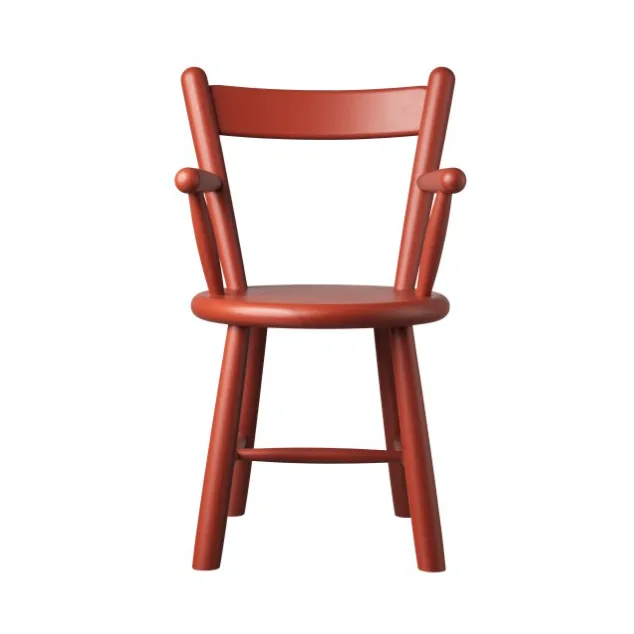 P9 children's chair, Beech red painted FDB Møbler