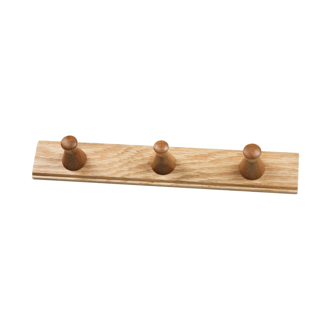 Q3 Allé hook rack with 3 hooks, Oak nature lacquered FDB Møbler