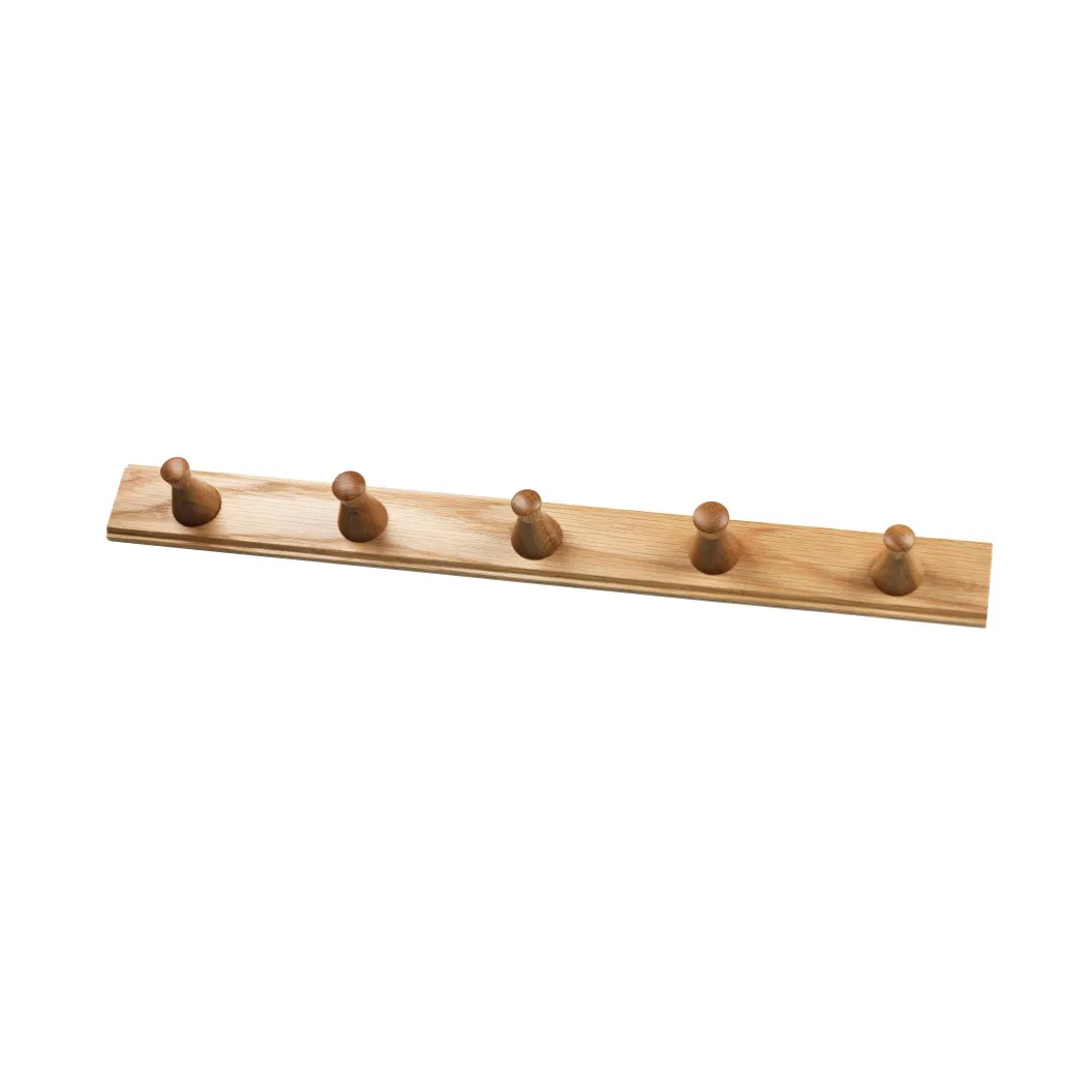 Q3 Allé hook rack with 5 hooks, Oak nature lacquered FDB Møbler
