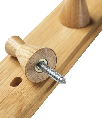 Q3 Allé hook rack with 5 hooks - Oak nature lacquered - FDB Møbler