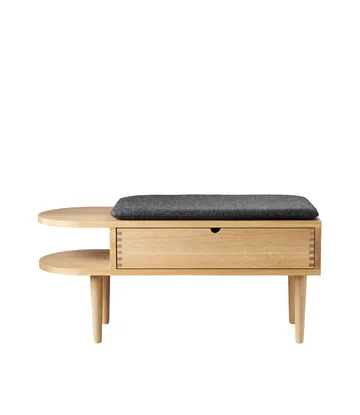 R6 Radius seat cushion 33x65 cm - Dark mottled grey - FDB Møbler