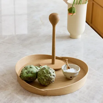 V43 Top tray Ø38 cm - Lacquered oak - FDB Møbler