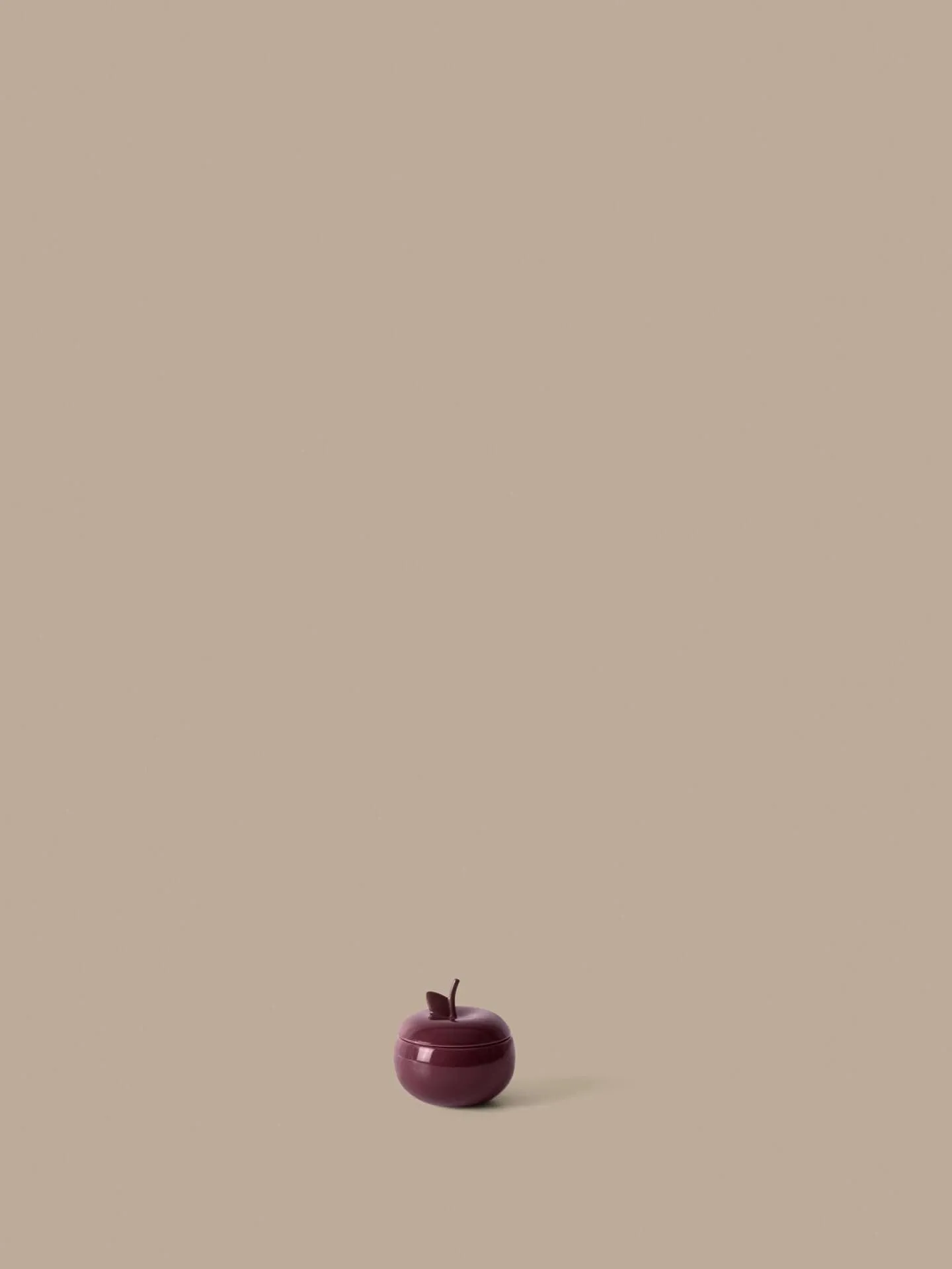 Apple ceramic bowl with lid, Deep red, Ø9.5 cm Ferm Living