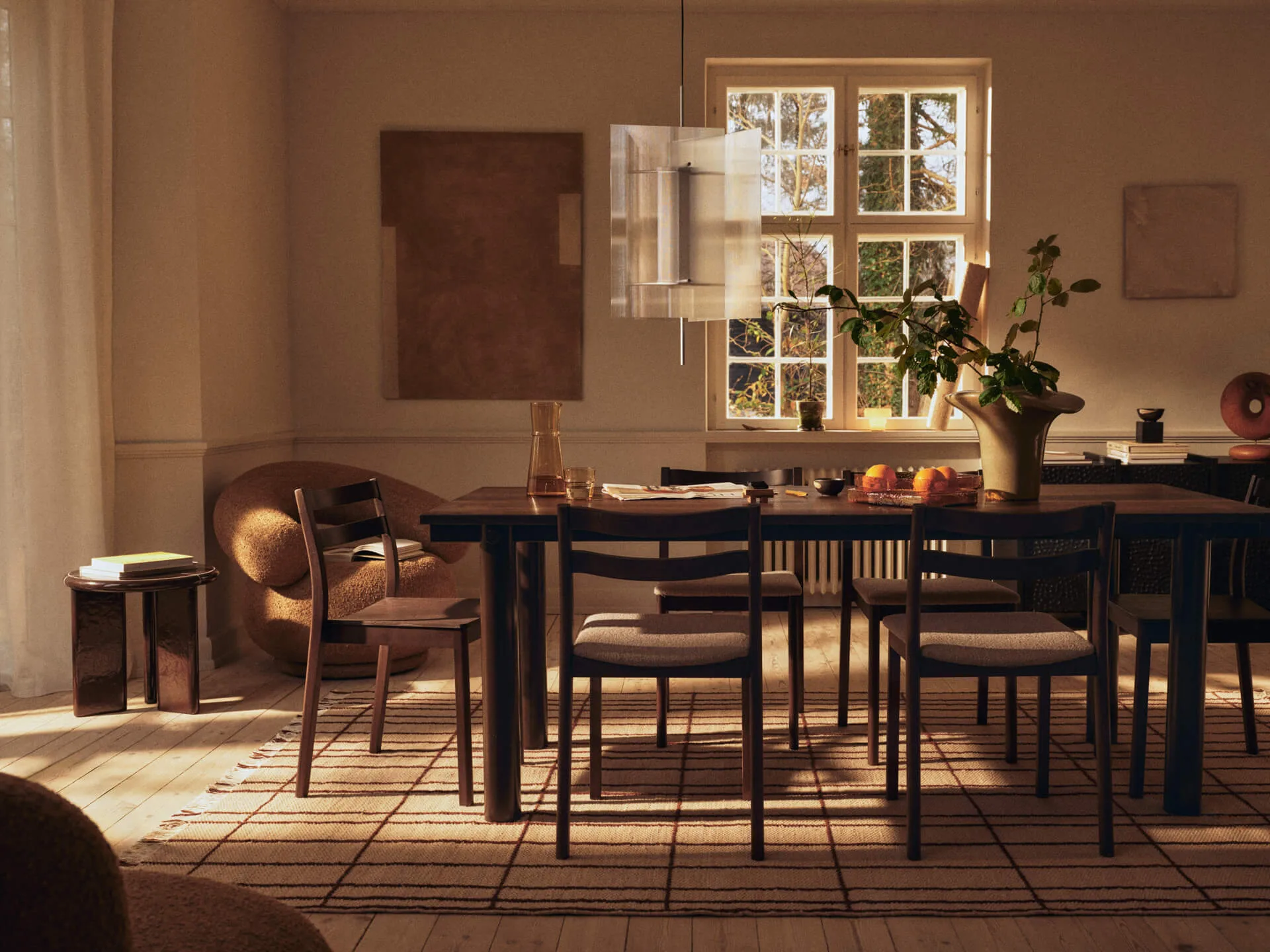 Atura dining table, Dark chocolate-dark stained oak, 90x200 cm Ferm Living