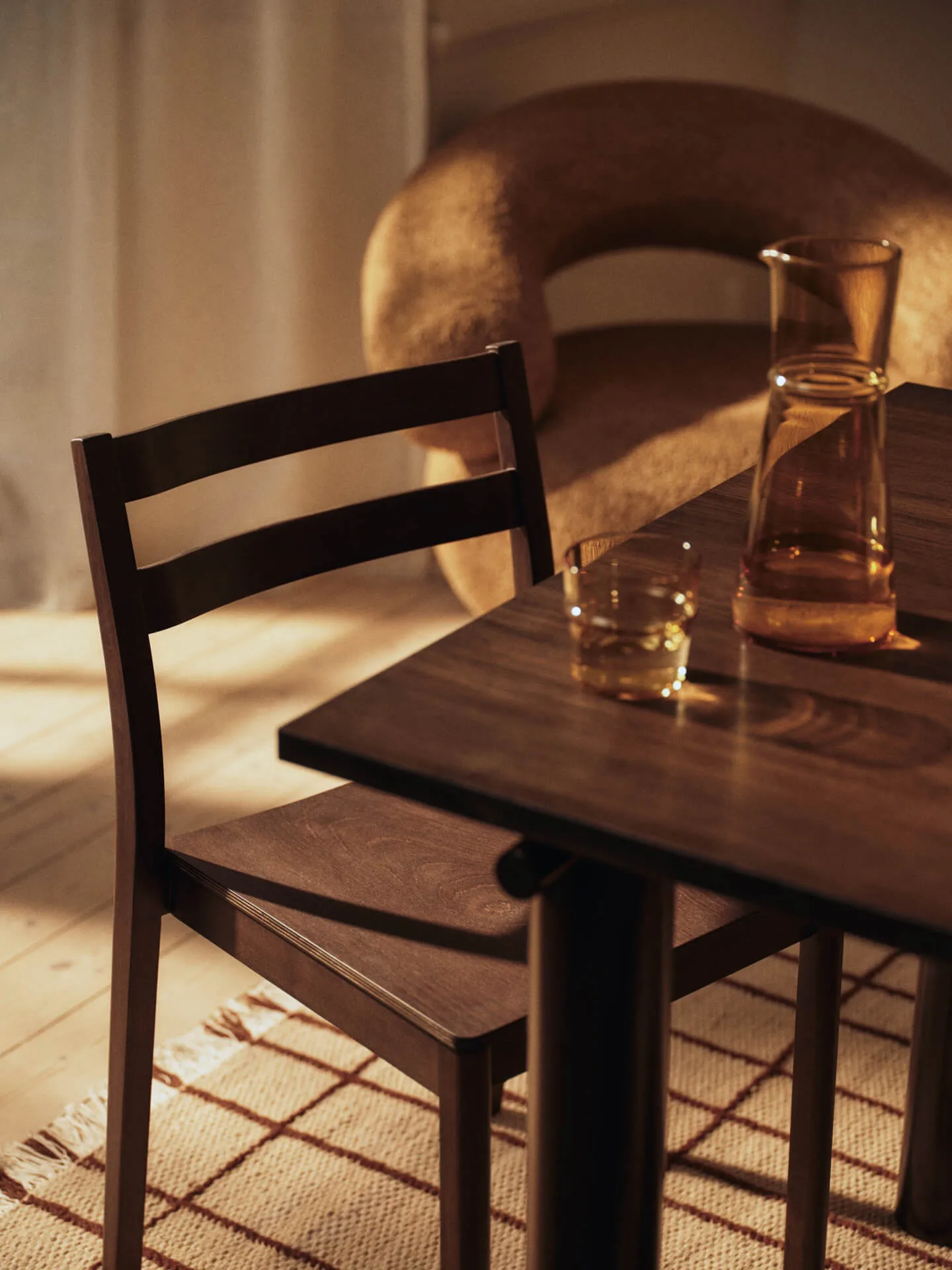 Atura dining table, Dark chocolate-dark stained oak, 90x200 cm Ferm Living