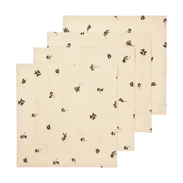 Baies cotton napkin 40x40 cm 4-pack - Natural-dark chocolate - Ferm Living
