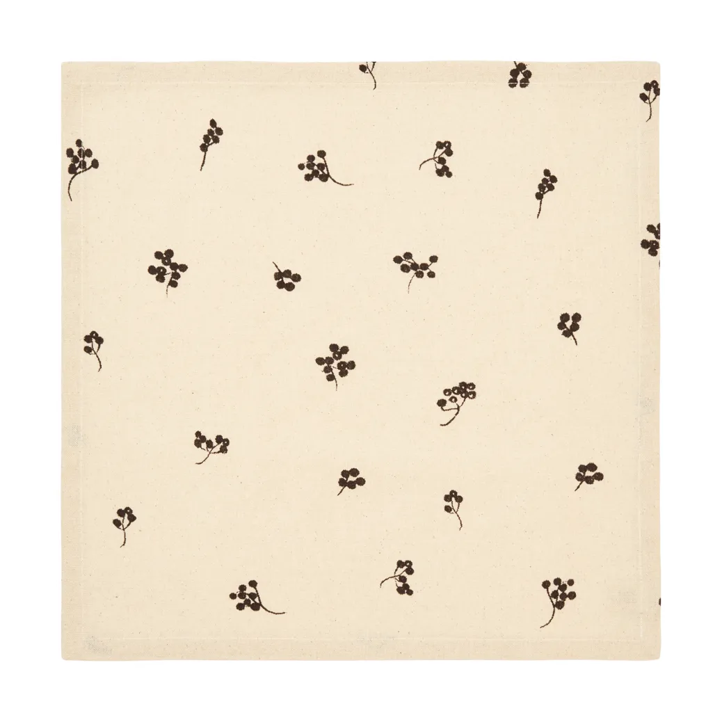 Baies cotton napkin 40x40 cm 4-pack, Natural-dark chocolate Ferm Living