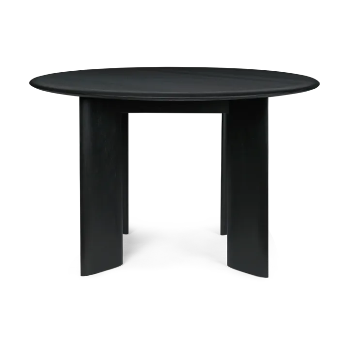 Bevel dining table Ø117 cm - Black-oiled beech - Ferm Living