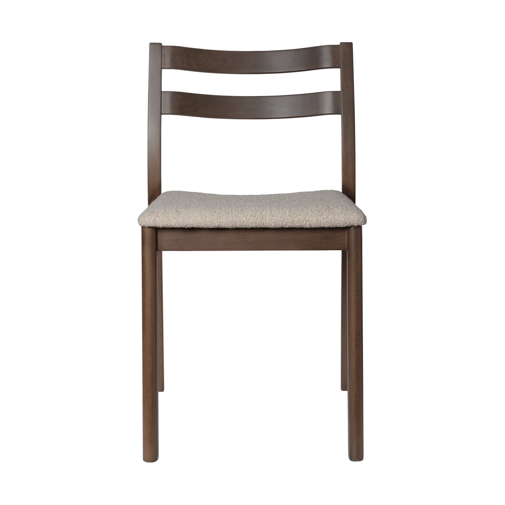 Boda chair, Upholstered seat soft bouclé, dark-stained beech-natural Ferm Living