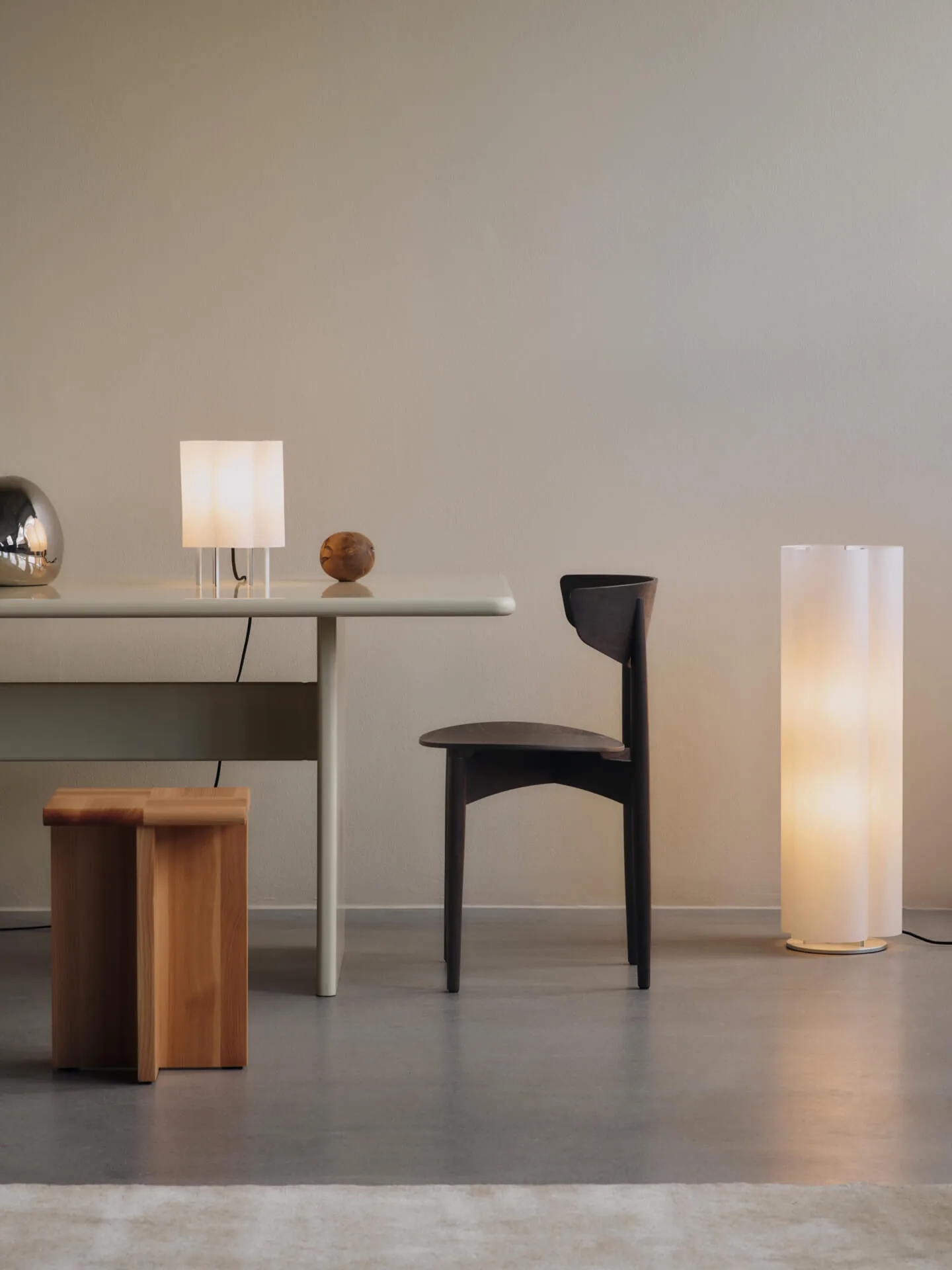 Boe floor lamp 80 cm, Silver-natural Ferm Living