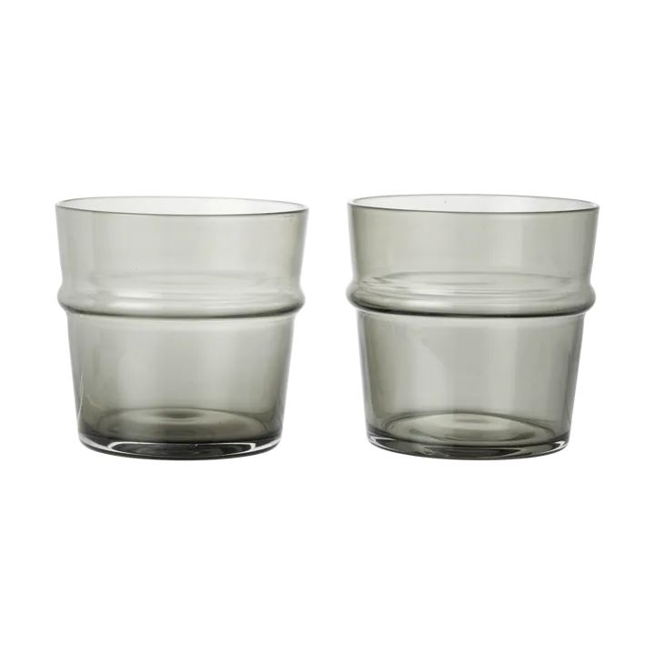 Boya drinking glass low 30 cl 2-pack - Smoked Grey - Ferm Living