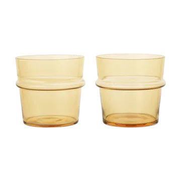 Boya drinking glass low 30 cl 2-pack - Yellow - Ferm Living