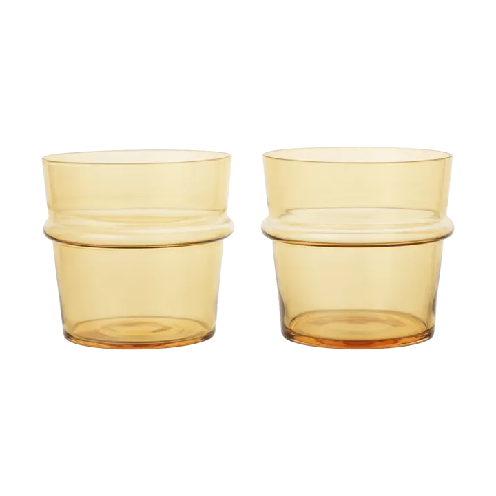 Boya drinking glass low 30 cl 2-pack - Yellow - Ferm Living