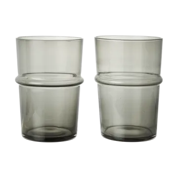 Boya drinking glass tall 45 cl 2-pack - Smoked Grey - Ferm Living