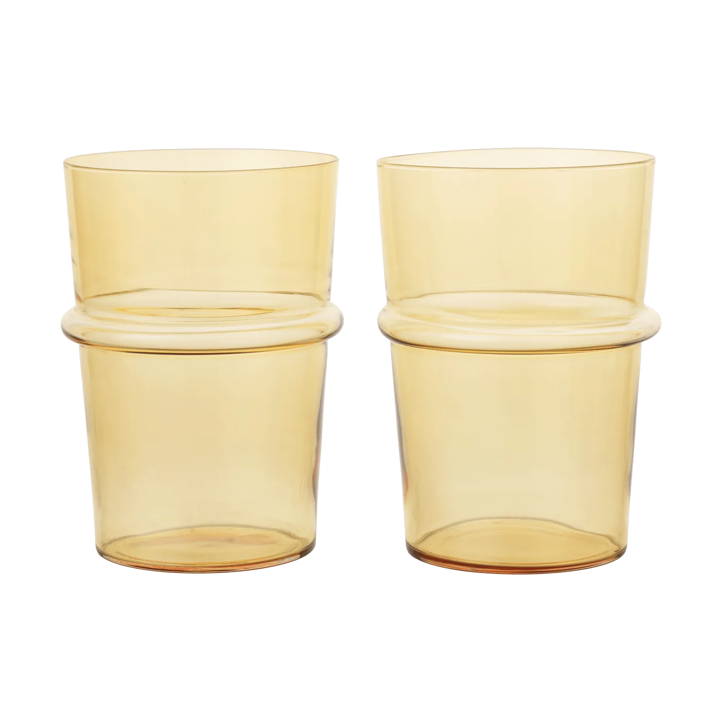 Boya drinking glass tall 45 cl 2-pack, Yellow Ferm Living