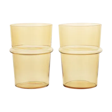Boya drinking glass tall 45 cl 2-pack - Yellow - Ferm Living