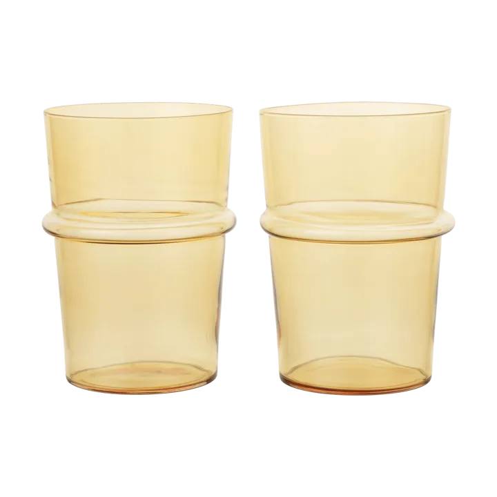 Boya drinking glass tall 45 cl 2-pack - Yellow - Ferm Living