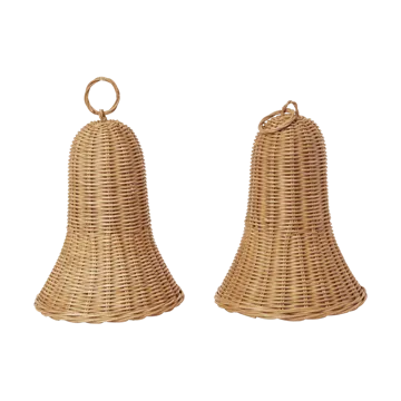 Braided bells Christmas ornament 20 cm 2-pack - Natural - Ferm Living