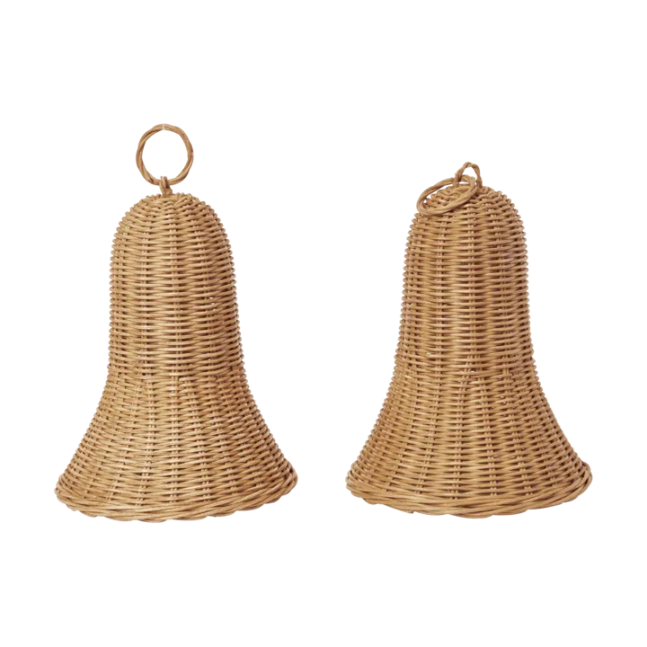 Braided bells Christmas ornament 20 cm 2-pack - Natural - Ferm Living
