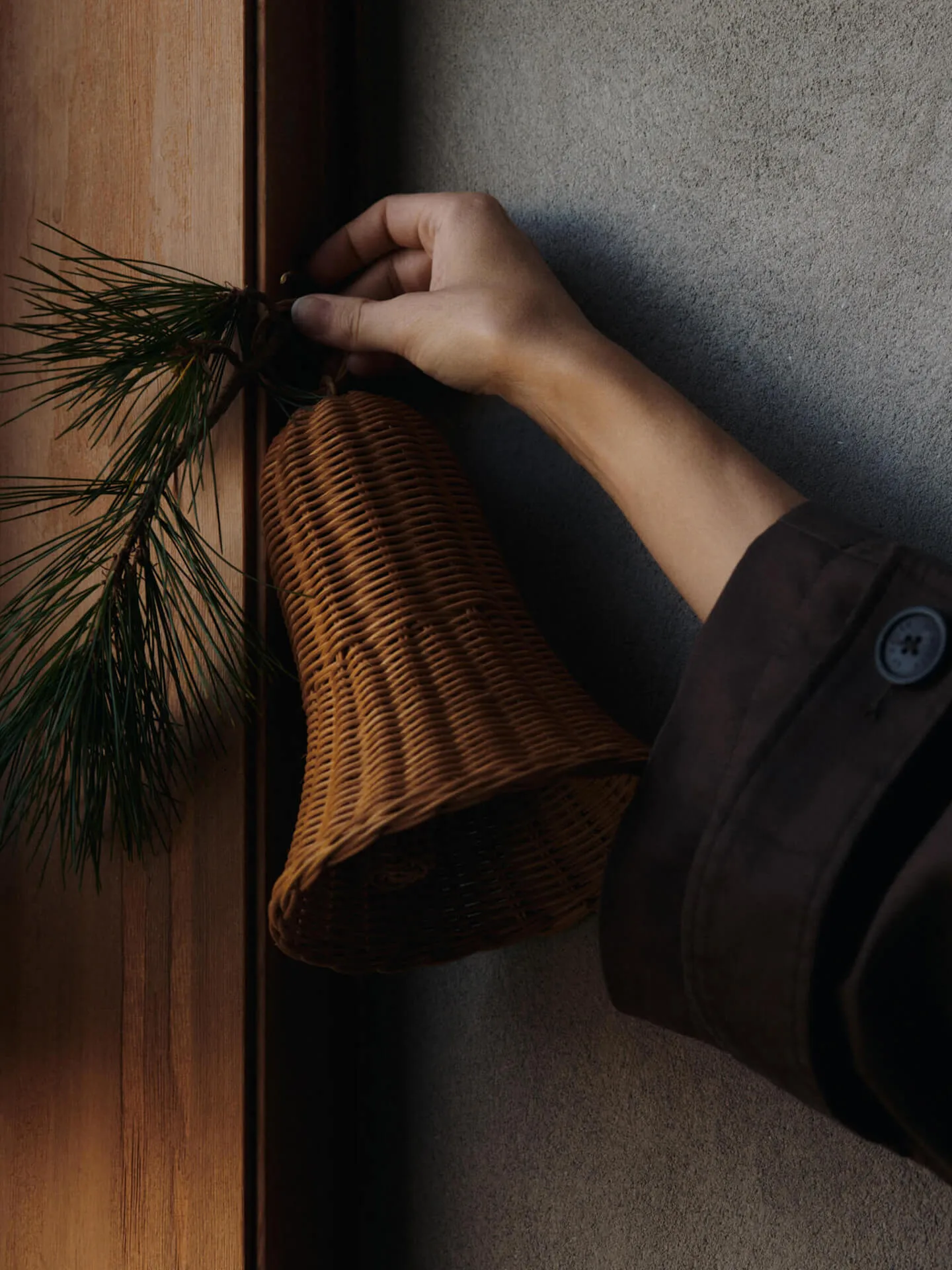 Braided bells Christmas ornament 20 cm 2-pack, Natural Ferm Living